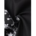 Mens Monochrome Japanese Floral Print 3 4 Sleeve Kimono