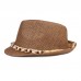 Men Straw Casual Vacation All  match Breathable Sunshade Top Hats Flat Hats